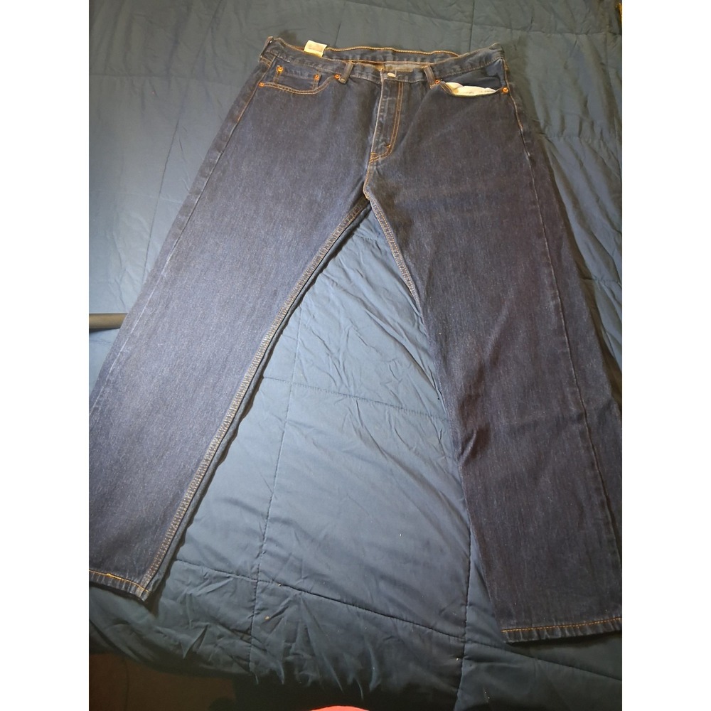 Men's Levi's 505 Blue Jeans Dark Wash 40x 30 Denim Dungeree Work
